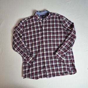 Tommy Hilfiger Flannel Soft Button-Down Shirt Men's XXL Plaid Cotton Long Sleeve